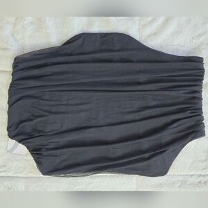 NWT Parthea Zip Back Mesh Coset Tube Top Black Size 3XL